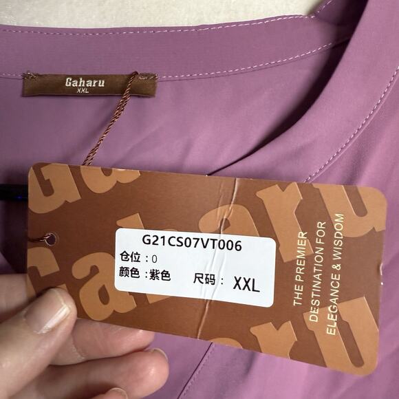 Gaharu Top Women's Plus Size 2XL XXL Purple Relaxed Comfortable Boxy Flowy NWT - Picture 4 of 10